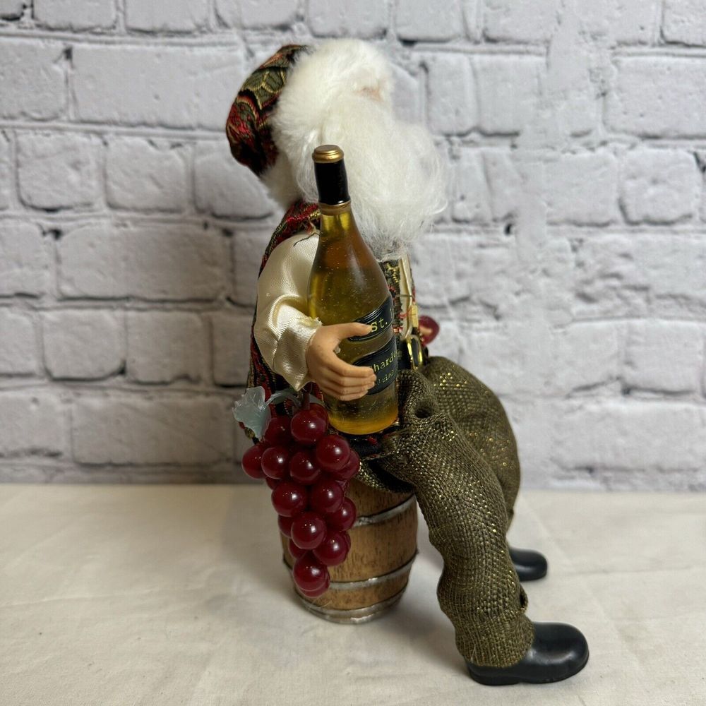 Karen Didion Original Collectible Santa Wine Santa Wine Barrel Grapes EXCELLENT - Picture 2 of 8
